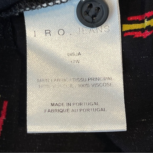 IRO Jeans Women's Black Long Sleeve DISJA Blouse Lightning Bolt Print Size 40 M - Picture 9 of 9